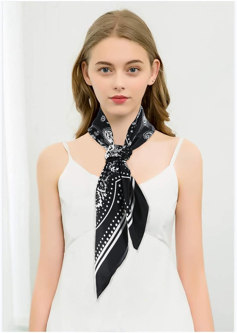 vimate 35" Square Silk Like Head Scarf - Women's Fashion Satin Scarf Bandana for Hair Wrapping at Night. - Image 4